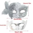 thumbnail image 3 of Couple Masquerade Eye Mask Half Face Masquerade Mask Masquerade Costume Accessory for Men Women Halloween Wedding Prom Silver, 3 of 5