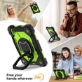 thumbnail image 6 of TECH CIRCLE for Apple iPad Air 13-inch (M2) Back Cover Case 2024 Release, Kids Portable Shockproof Case with Pencil Holder and Rotate Kickstand/Handle, Adjustable Shoulder Strap Included, Black Green, 6 of 8