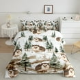 thumbnail image 2 of Comforter Set Twin Size,Cartoon Hedgehog Woodland Animals Bedding Set Teens,Botanical Jungle Trees Mountain Duvet Set,Countryside Farmhouse Quilt Comforter 2 Pcs, 2 of 6
