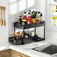 thumbnail image 2 of Goodwill Under Sliding Cabinet Basket Organizer, 2 Tier Storage Under Cabinet Bathroom Under Sink Organizers and Storage Black Under Sink Storage for Bathroom Kitchen, 2 of 9