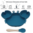 thumbnail image 3 of Juego de tenedor y cuchara para bebé, platos de silicona para niños con platos y utensilios de succión para bebé, 3 of 5