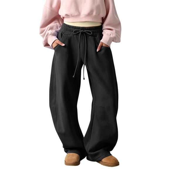Barrel Sweatpants Women Y2K Baggy Wide Leg Sweatpants with Pockets high waisted pants for women Soft Womens Fall Fashion