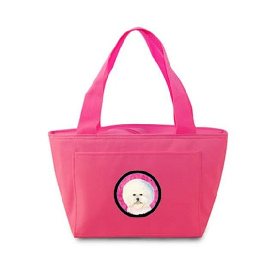Carolines Treasures SS4802-PK-8808 Pink Bichon Frise Zippered Insulated School Washable And Stylish Lunch Bag Cooler