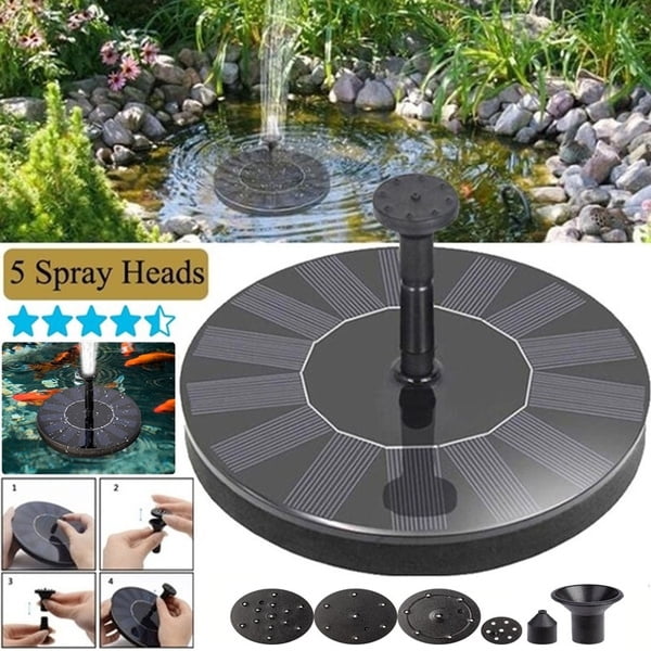 16cm Solar Powered Floating Pump Water Fountain Birdbath Home Pool Decor Tool 