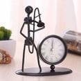 thumbnail image 2 of Creative Iron Stainless Steel Small Desk Clock Iron Retro Personality Clock Gift Birthday Gift Iron Table Alarm Clock With Musical Instruments Gadgets Decoration Craft, 2 of 8