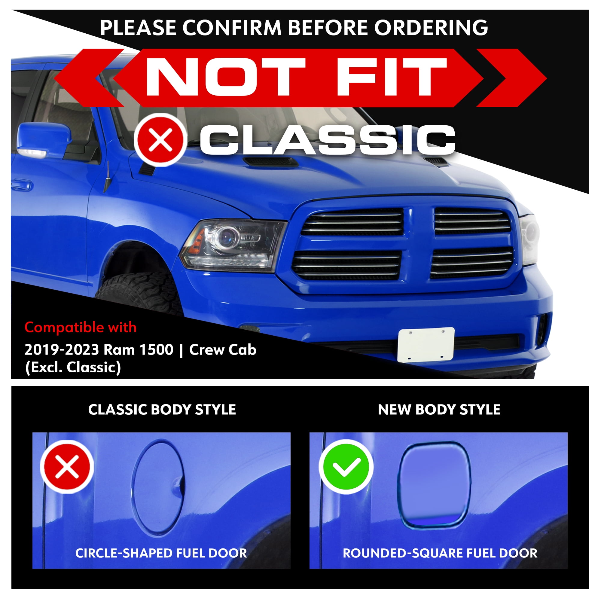 MaxMate 3.5" Oval Nerf Bar Side Steps Compatible with 2019-2026 Ram 1500 (Not Fit 19-24 Classic) | Crew Cab | SS2D35097MX | Side Rails Running Boards