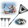 thumbnail image 7 of SLYNSHome Fishing Landing Net with Handle Folding Triangular Fishing Net Freshwater for Kids Men Women - 16.9x35.4 Inch Fishing Accessories (Black), 7 of 7
