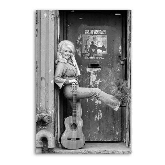 Vintage Black And Dolly Porton Music Print Photo Art Painting Canvas Poster Home Decorative Bedroom Modern Decor Posters Gifts 16x24inch(40x60cm)