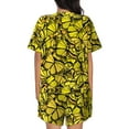 thumbnail image 6 of Sigee Yellow Butterflies for Sleepwear Casual Pjs with Pockets Women's Pajamas Sets Shorts 2 Piece Short Sleeve Lounge Sets Large, 6 of 9