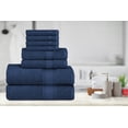 thumbnail image 3 of Adobella 8-Piece Bath Towel Set, Premium Combed Cotton, Blue (Set of 8), 3 of 4