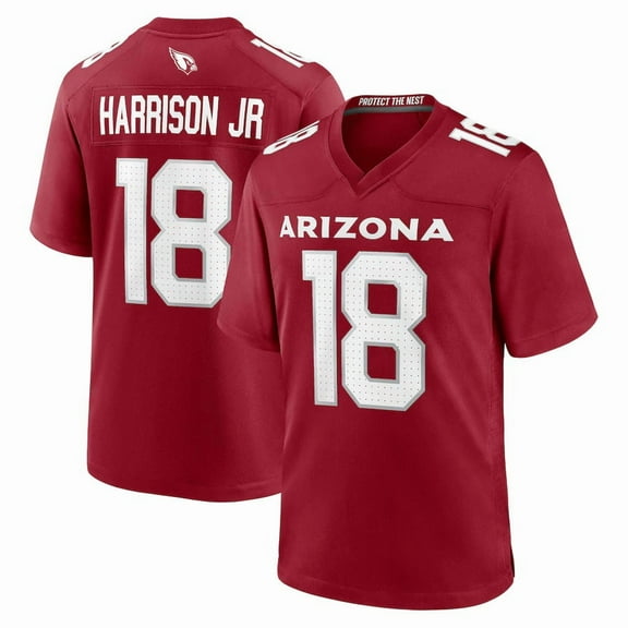 Men's Arizona Harrison Jr. 18 Cardinal Sports Player Game Stitched Name Number T-Shirts, Small
