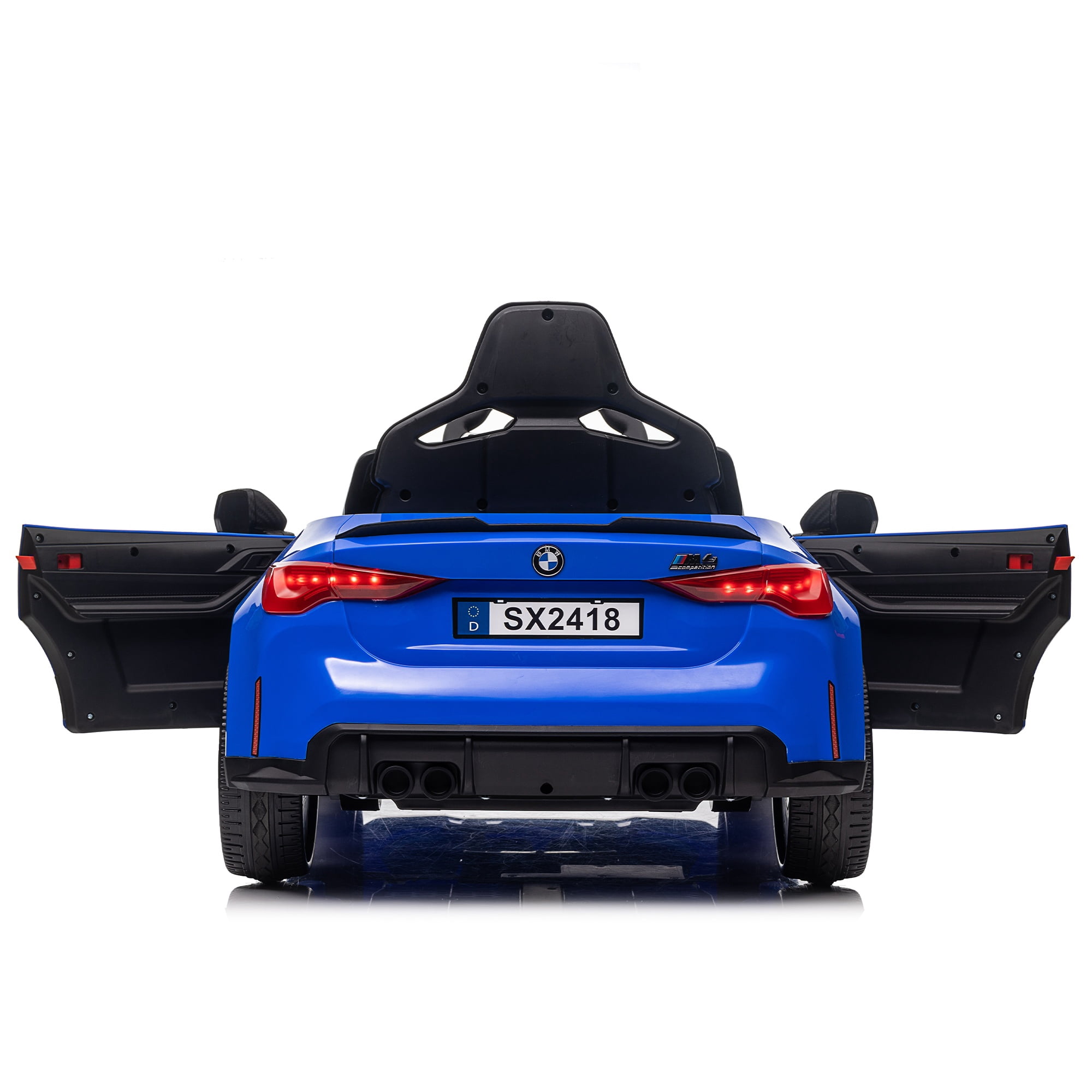 12V Electric Car for Kids, Officially Licensed BMW M4 Ride On Car with Remote Control, 3 Speeds, LED Lights, Battery Powered Cars for Kids, Ride On Toys for Boys & Girls, Blue