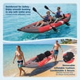 thumbnail image 1 of Inflatable Kayak for 2 Adults - 12.5FT/381cm Durable PVC (Blue) - 450LBS Capacity with 3 Fins & Padded Seats - Includes Hand Pump - Ideal for Lake/River Fishing, 1 of 7