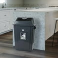 thumbnail image 4 of 15 Gallon Tall Plastic Trash Can with Swing Lid, 4 Pack Gray Kitchen Garbage Bins, 4 of 7