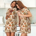 thumbnail image 7 of Bixox Leaves And Berries Pattern Women's Nightgown, Soft & Breathable Sleepwear, Round Neck Knee-Length Pajama Dress,Loungewear for Home & Sleep, 7 of 7