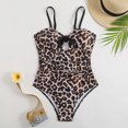 thumbnail image 5 of Gelikeya Girls Swimsuit Fashion Cute Leopard Bathing Suits Summer Beach Swimming Suit Little/Big Girl Spaghetti Straps Swimwear X01 Brown, 10-11 Years, 5 of 8