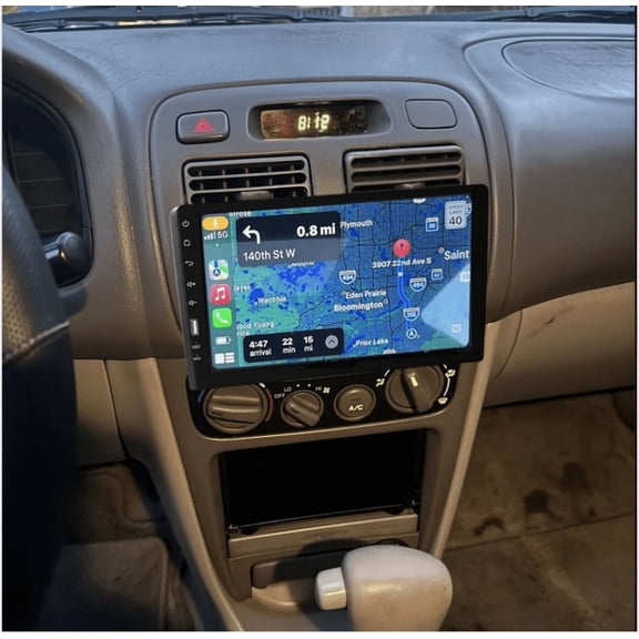 HUONA 9in Single Din Car Stereo For 1993-2002 Toyota Corolla, with Carplay Mirror Link Automobile MP5 Player Wireless, Support Bluetooth FM EQ USB SWC MIC, Mirror Link with 8 Lamp Camera
