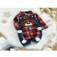 thumbnail image 3 of QJUHUNG Spring Autumn 2Pcs Newborn Baby Boys Clothes Sets Plaid Rompers+Cartoon Dog Pattern Long Suspender Pants 3-6 Months, 3 of 6