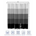thumbnail image 4 of Split Shower Curtain for Transfer Bench, Black Grey Ombre Fabric Shower Curtains for Bathroom, Modern Abstract Art Farmhouse Striped Tub Sliding Transfer Bench Waterproof Bath Curtains 72"x72", 4 of 9