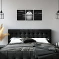 thumbnail image 5 of 3 Piece Black and White Bathroom Canvas Wall Decor Ocean Under Moonlight Painting Print Full Moon Seascape Picture Artwork for Home Bedroom Living Room Wall Decor Easy to Hang 12"x16"x3 PCS, 5 of 6