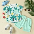 thumbnail image 2 of GXWEA Baby Clothes Boy 12-18 Months 2 Year Old Boy Clothes Toddler Baby Boy Short Sleeve Shirt & Casual Shorts Set Summer Outfits Clothes Green 18-24 Months, 2 of 7