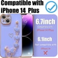 thumbnail image 3 of Compatible with iPhone 14 Plus Case Cute Sparkling with Light Heart Bracelet Plating Protect The Camera Soft TPU Apply to iPhone 14 Plus Case Ladys, Girls and Women (Purple), 3 of 7