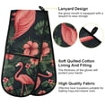 thumbnail image 2 of Yayeee Double Oven Mitt Kitchen Heat Resistant Baking 35" x7" Quilted Glove, Red Flamingo Pattern, 2 of 6