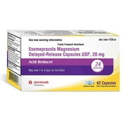 Glenmark Therapeutics Esomeprazole Magnesium USP 20mg, Delayed Release Capsules, Stomach Acid Reducer, Treats Frequent Heartburn, 42 Capsules