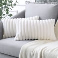 thumbnail image 1 of Set of 2 Plush Velvet, Soft Artificial Fur Decorative Cushion Covers, 1 of 6