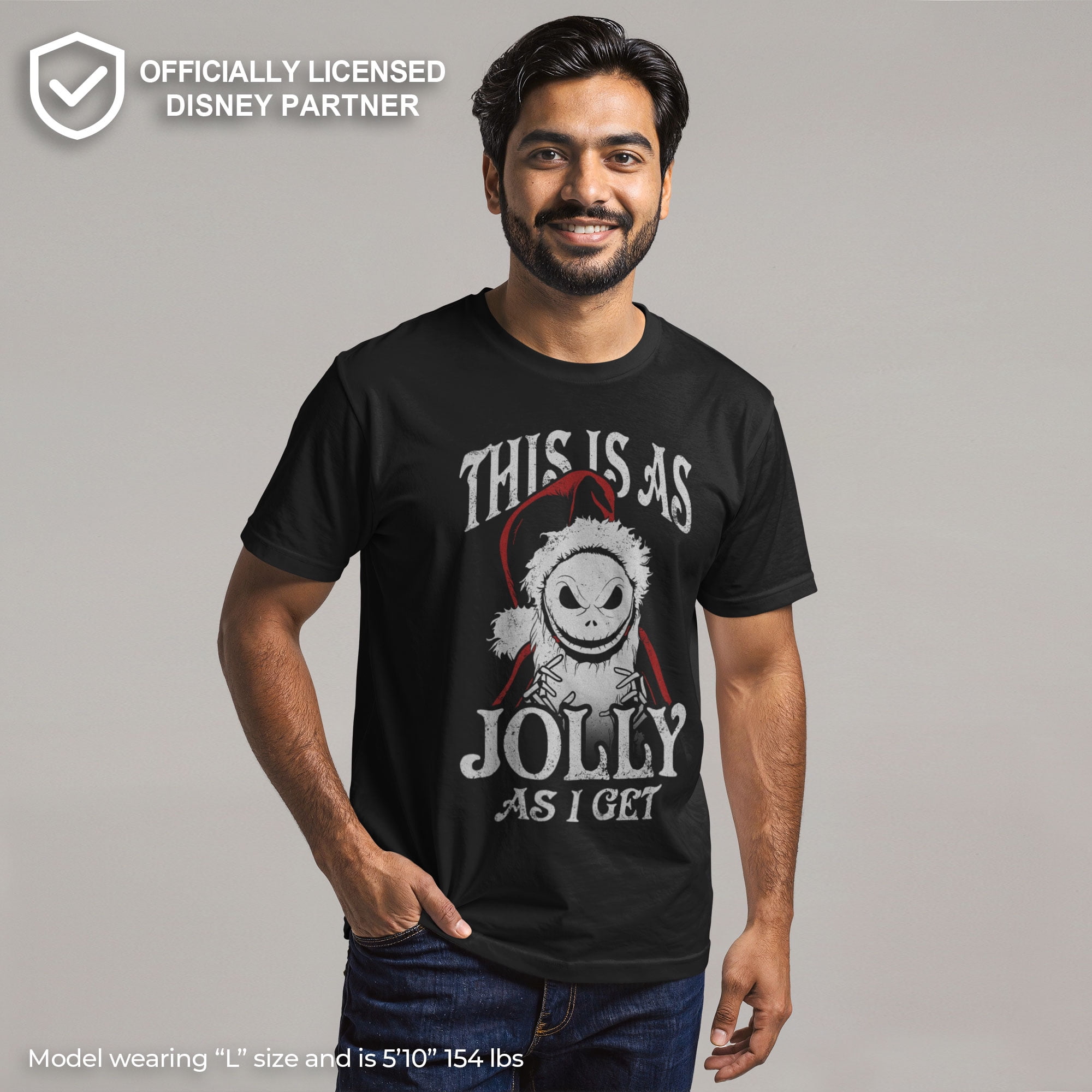 Men's The Nightmare Before Christmas This Is As Jolly as I Get Graphic Tee Black 2X Large