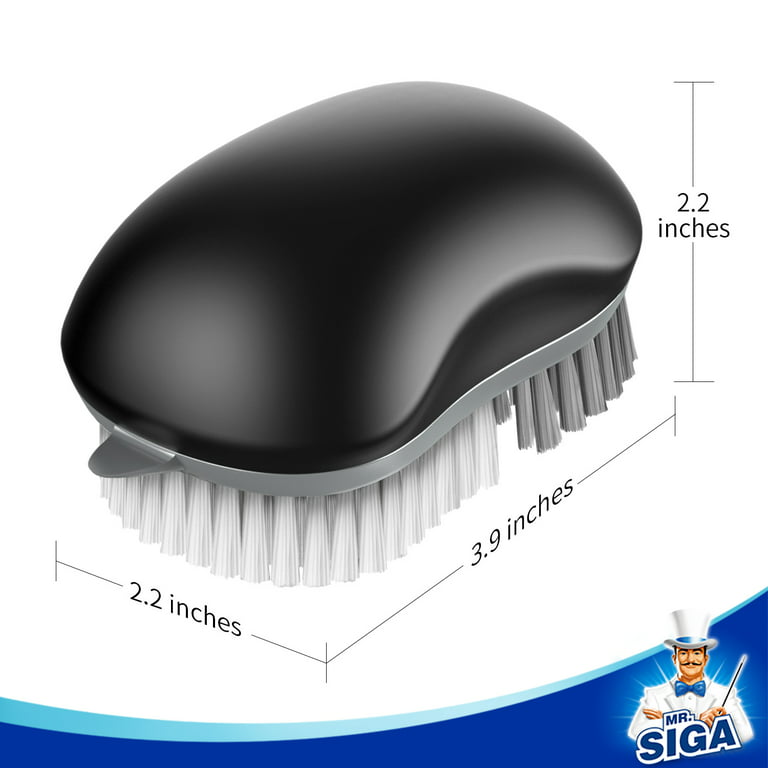 MR.SIGA Fruit and Vegetable Cleaning Brush with Non Slip Comfortable Grip,  Pack of 2, Black