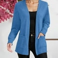 thumbnail image 2 of Lixiuxyad Womens Cardigans Women's Cardigan Soft Lightweight Knit Sweater Open Front Long Sleeve Comfortable Casual Loose Fit Cozy Wrap Cover Up For Daily Wear,Blue, 2 of 5