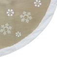 thumbnail image 4 of Northlight 48-Inch Beige and White Snowflake Embroidered Christmas Tree Skirt, 4 of 5