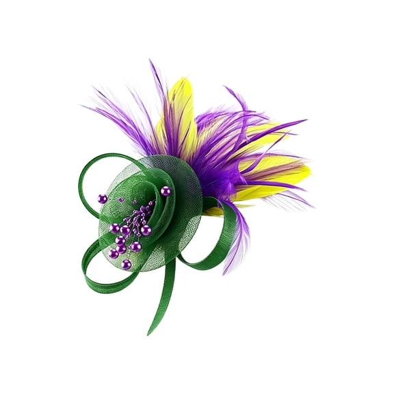 Women's Elegant Hair Band Delicate Headpiece Colorful Feather for Performances and Parties,Green,One Size