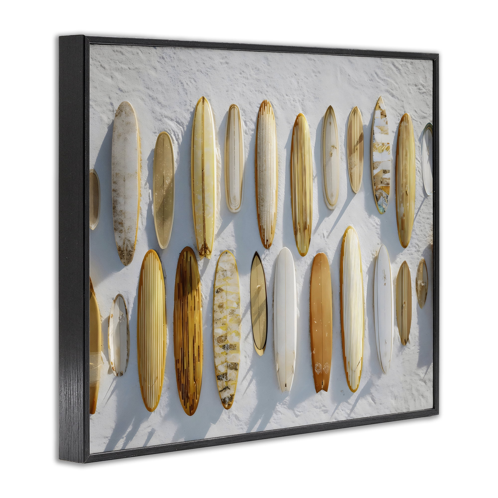 Stupell Industries Vintage Surfboard Collection Black Framed Giclee Art, design by Franklyn Gregory
