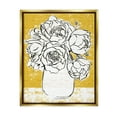 thumbnail image 3 of Stupell Industries Peony Sketch Bouquet Contrasted Distressed Yellow Metallic Gold Framed Floating Canvas Wall Art, 24x30, by Annie Warren, 3 of 5