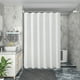 thumbnail image 5 of Cortina de ducha impermeable de poliéster blanco - Tela de baño de hotel de 70x70 pulgadas con 12 ganchos • Impermeable y de secado rápido • Alta densidad 180x180 cm, 5 of 6