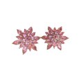 thumbnail image 2 of Eosunjian 1 Pair Women Stud Earrings Snowflake Shape Square Rhinestone Solid Color OL Commute Earrings Dating Prom Party Ear Stud Ear Jewelry Light Pink, 2 of 13