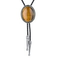 thumbnail image 6 of Bolo Tie with Natural Tiger Eye Stone Handmade Bolo Tie for Men, 6 of 6