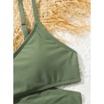 thumbnail image 3 of WIBACKER Tween Girls' Swimsuits 3 Piece V-Neck Criss Cross Bikini Swimwear with Chest Pad and Beach Skirt, 3 of 7