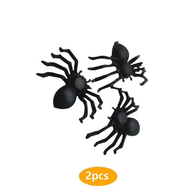2pcs Halloween Fake Spider Scary Simulation Plastic Insect halloween spider Toys Holiday Party Home Decoration, 100pcs