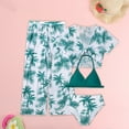 thumbnail image 2 of XIMIN Girls Swimsuit 3 Piece Bikini Bathing Suit Tropical Floral Swimwear with Cover Up Pants 8 11Y with Swimsuit with Coverup Pants, 2 of 5