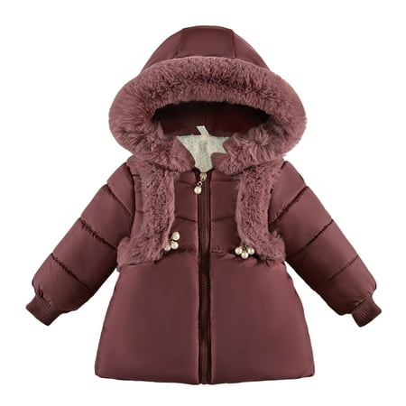 

Girls Jacket Lightweight RD1 Winter Soild Outwear Windproof Warm Thick Coat 18-24 Months