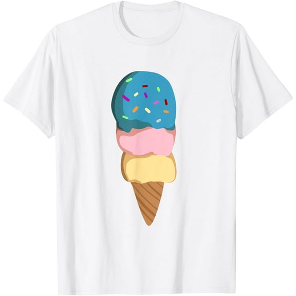 Ice Cream Gift for Girls & Women - Ice Cream Cone T-ShirtMen's and women's pure cotton short-sleeved shirts