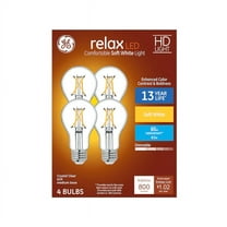 GE 51531 relax LED A19 Crystal Clear 60 watt equivalent Dimmable LED light bulb