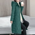thumbnail image 3 of Womens Long Puffer Coat Lightweight Diamond Quilted Slim Full Zipper Hooded Long Sleeve Parkas, 3 of 5