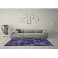 thumbnail image 3 of Ahgly Company Machine Washable Indoor Rectangle Oriental Blue Modern Area Rugs, 2' x 4', 3 of 4