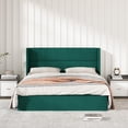 thumbnail image 5 of Zanmintaobo Queen Lift up Storage Bed with Wingback Headboard,Hydraulic Linen Upholstered,Metal Frame,No Box Spring Needed,Easy Assembly,Green, 5 of 5