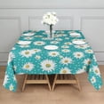 thumbnail image 3 of Turquoise Daisy Flower Pattern Square Tablecloth,Waterproof Square Table Cover,Wipeable Spillproof Washable Table Cover for Home Kitchen Party Decor 42"X42"(107x107cm), 3 of 6