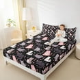 thumbnail image 4 of Castle Fairy Kawaii Cats 4 Pieces Queen Sheet Sets for Boys Girls,Love Heart Print Ultra Soft Flat Sheet,Cute Flowers Animal Queen Fitted Sheet,Luxury Bedroom Decor, 4 of 7